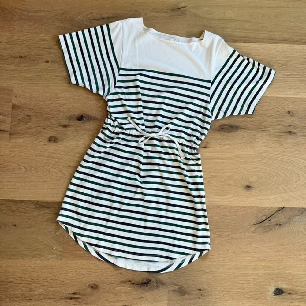 👒Green & Blue striped T-shirt Dress👒